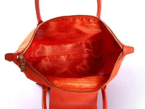 2014 Prada tessuto nylon shopper tote bag BN2107 orange - Click Image to Close